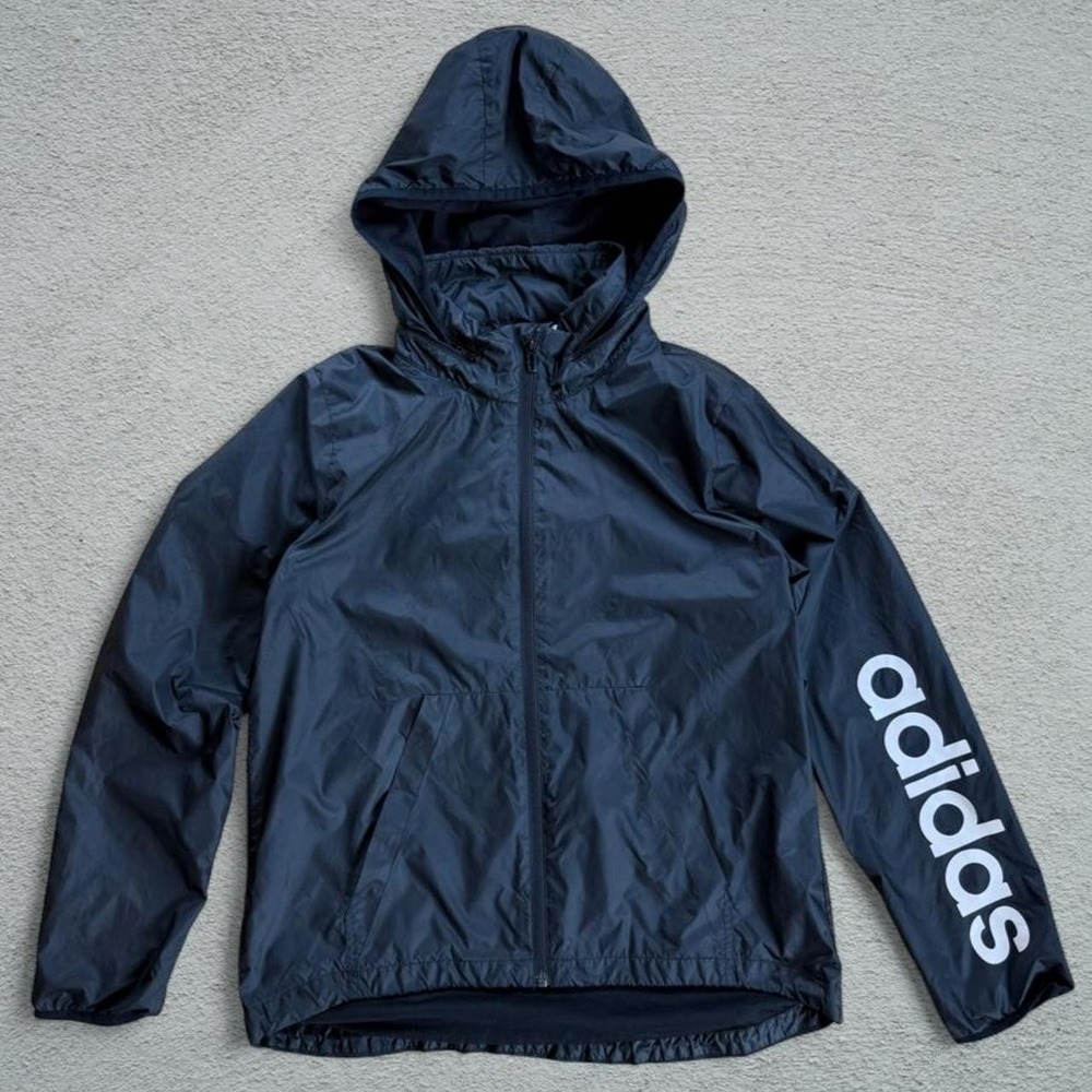 Adidas Navy Windbreaker Jacket Small Youth